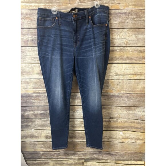 Madewell 9” High Rise Skinny Jeans in Creston Wash 33 Mid Rise Stretch - Picture 2 of 5